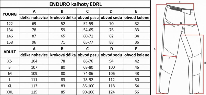 Kalhoty Enduro Long EDRL