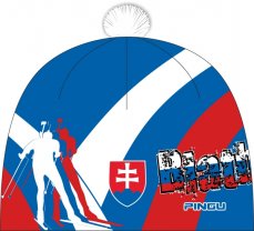 Čepice biatlon zimní s bambulí PINGU - BOBY Biatlon Flag