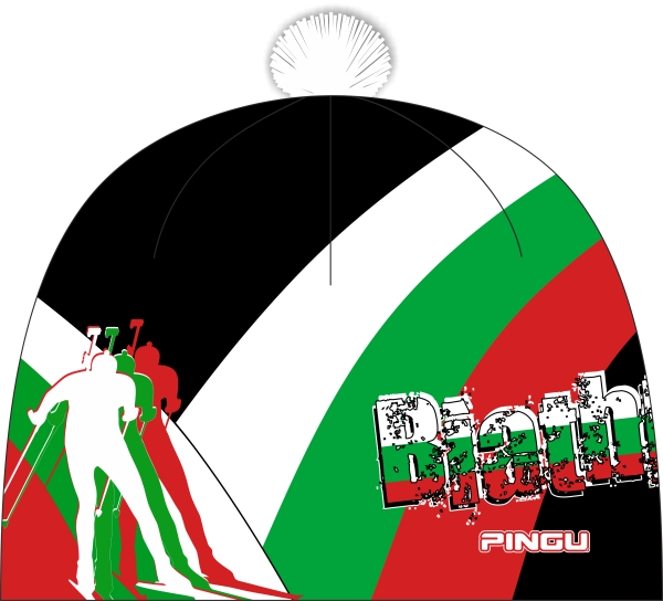 Čepice biatlon zimní s bambulí PINGU - BOBY Biatlon Flag - Velikost: JUN, VZOR: BIA F 35CZ, Materiál: Polyester Thermo