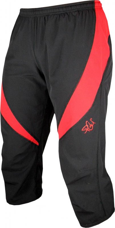 Kalhoty pánské 3/4 PINGU - JOGY - Velikost: XL, Materiál: Silver Stretch, Silver: černo-červené